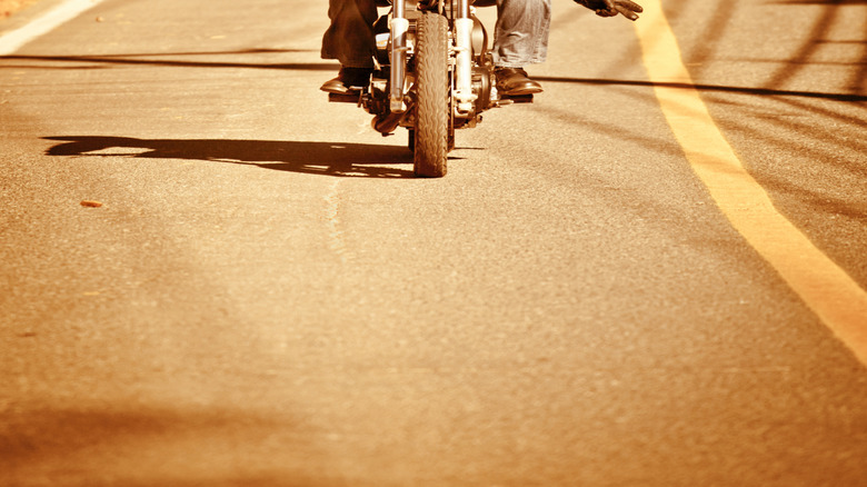 A rider signaling the biker's wave.