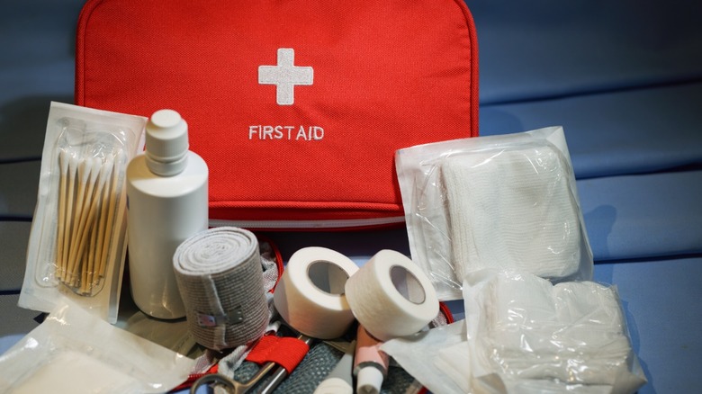 Fully stocked first assistance kit