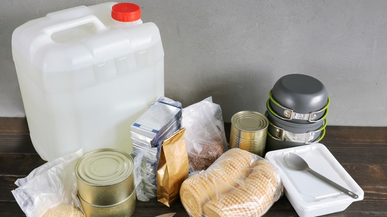 Large h2o jug, dried goods, prepper supplies