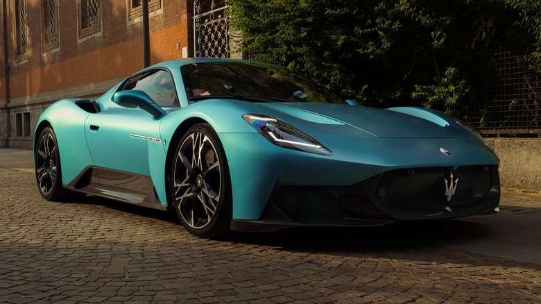 A Maserati MCPURA in turquoise