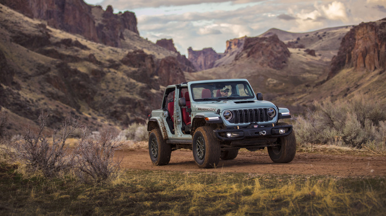 The front 3/4 view of a 2024 Jeep Wrangler.