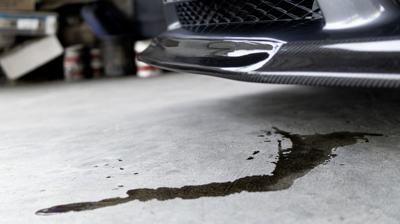 A leak from beneath a car
