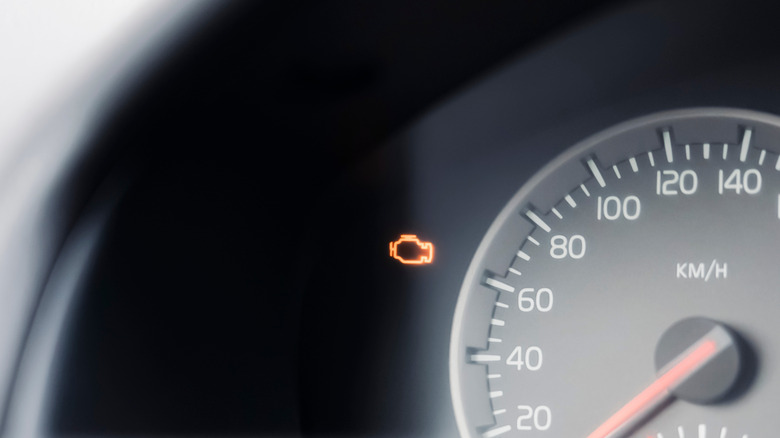 Illuminated check engine light