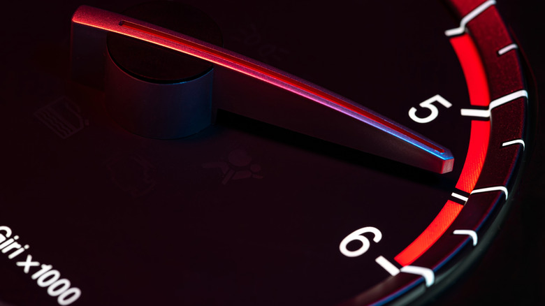 A rev counter at high revs