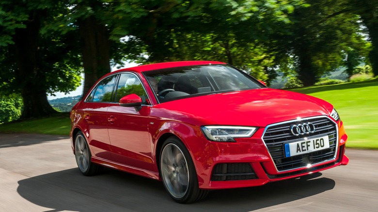 Front driving shot of the 2016 Audi A3 sedan