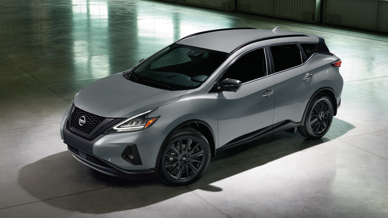 A gray 2022 Nissan Murano inside a building.