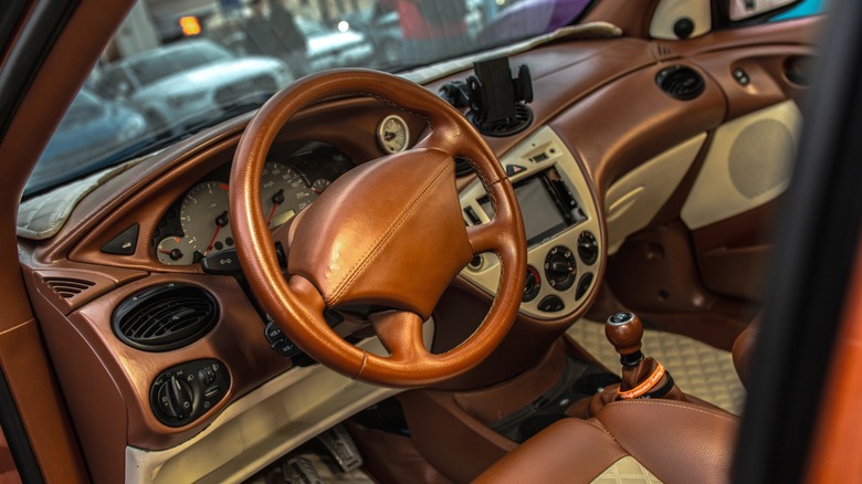 Custom leather interior.