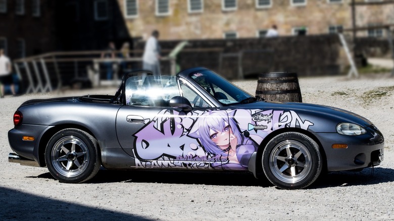 Anime-wrapped NB Mazda Miata.