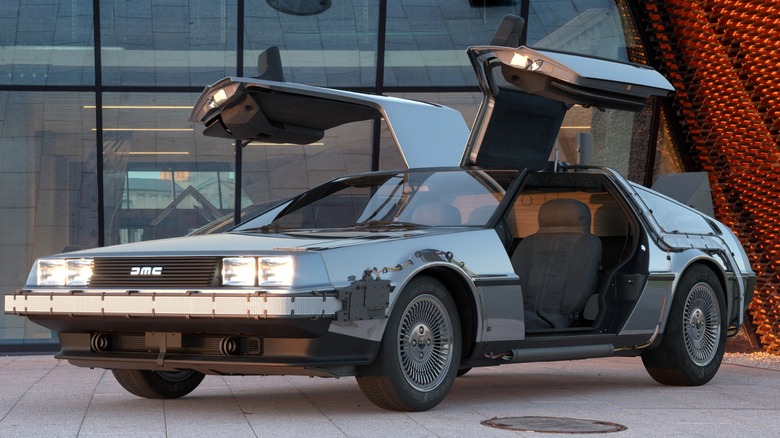 A DeLorean DMC-12 outfitted with time-travel options.