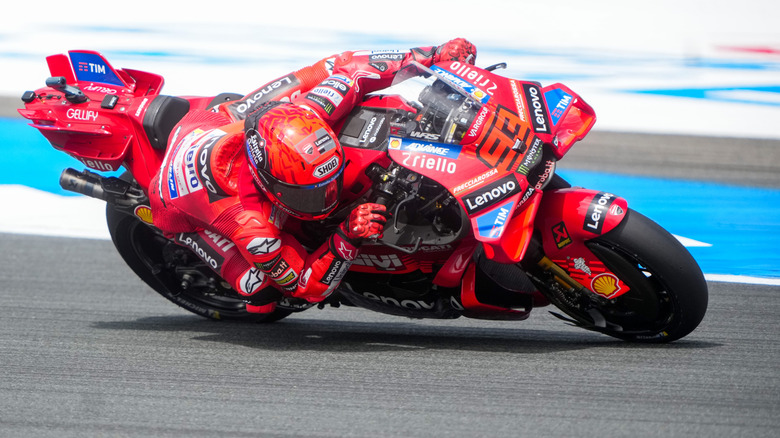 Marc Marquez of Ducati Lenovo Team, with Shell sponsorship, competing in the MotoGP Race at Dutch Motul TT Assen 2025