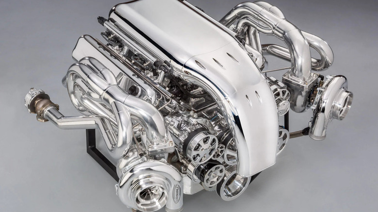 NRE's shiny twin-turbo Mopar 426 crate engine