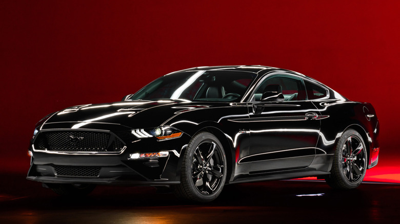 A black 2022 Ford Mustang