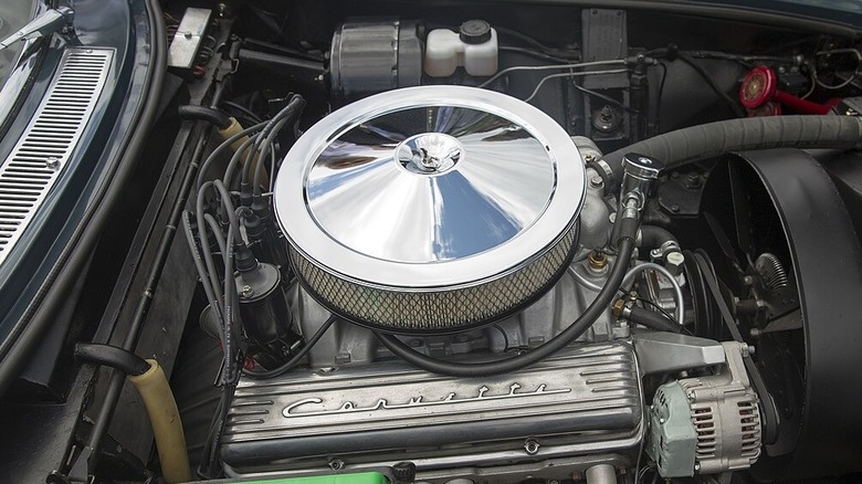A Corvette V8 in an Iso Grifo engine bay