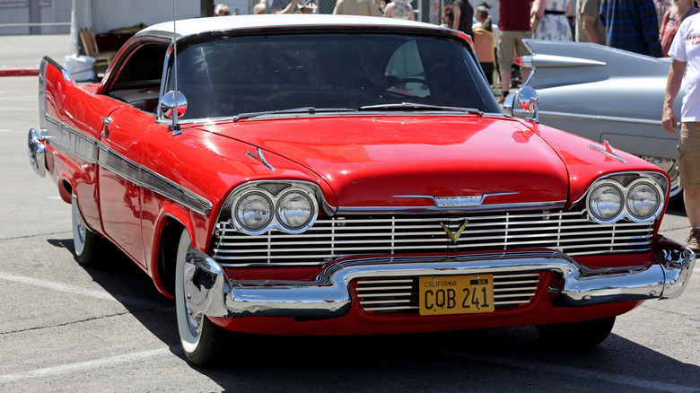 A red 1958 Plymouth Fury