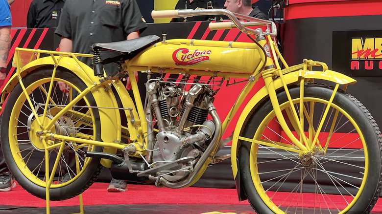 Yellow 1915 Cyclone Board Track Racer at Mecum auction