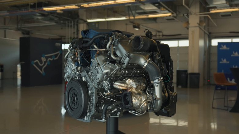 Corvette ZR1 V8 on an engine stand