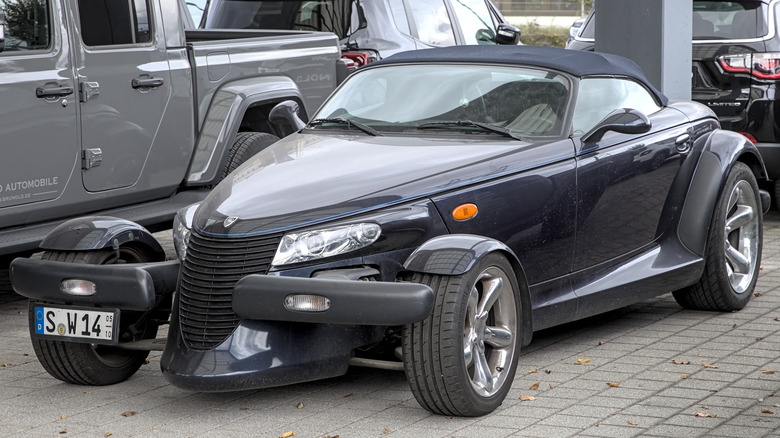 A black Plymouth Prowler