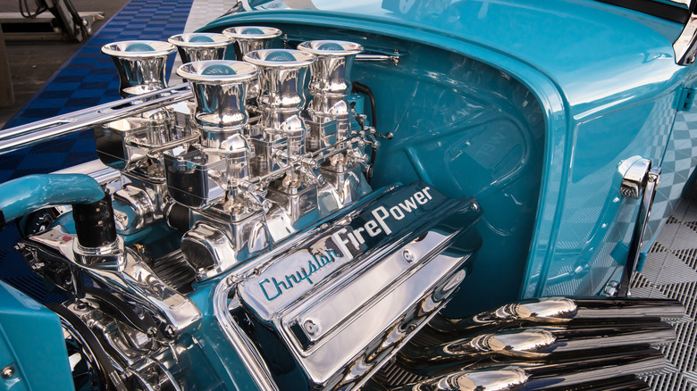 A close-up of the HEMI FirePower motor. (This one's the V6.)