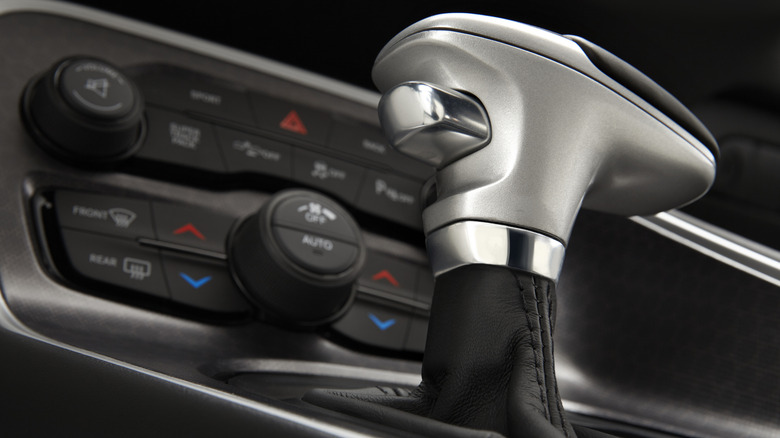 A close-up of a modern TorqueFlite shifter