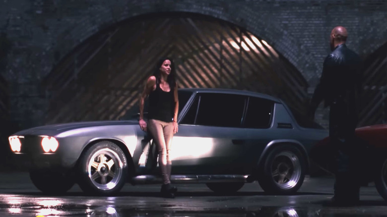 A still image of the 1971 Interceptor driven by Letty from "Fast & Furious 6"