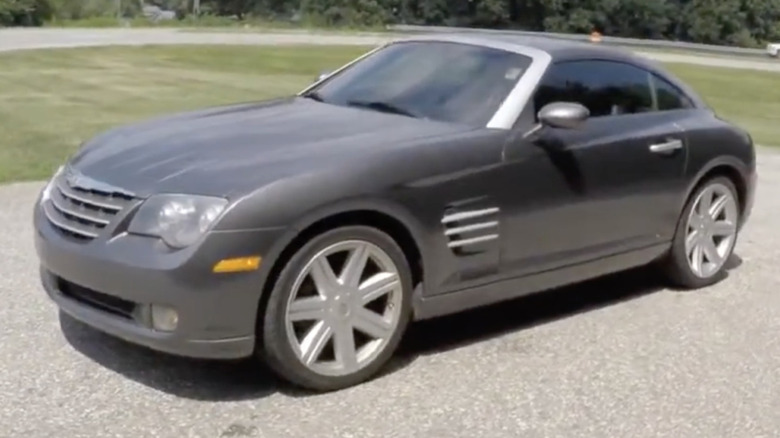 A grey Chrysler Crossfire Limited sits parked.