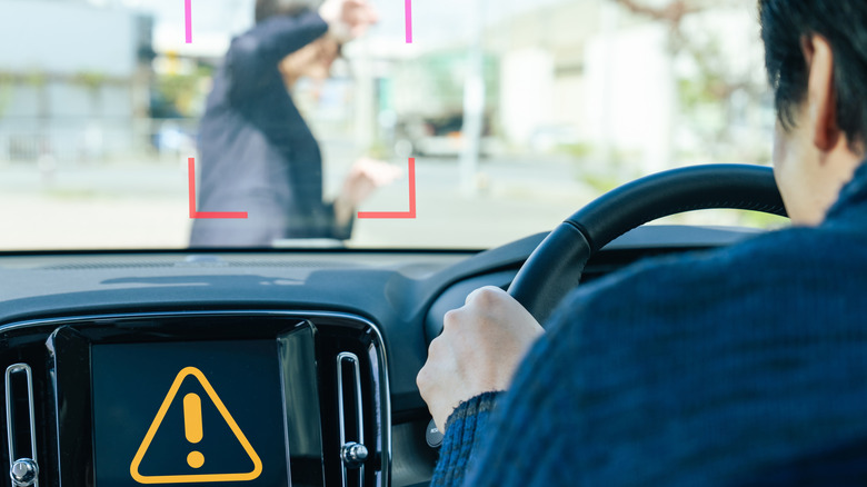 A pedestrian detection system and automatic emergency braking in a vehicle.