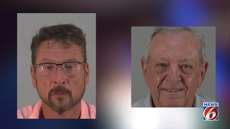 The mug shots of 57-year-old Philip Signorino and 85-year-old William Bosworth both arrested on charges of reckless speeding and 50 over in Lake County Florida.