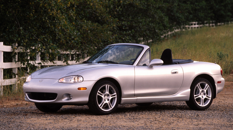 Press image of a silver 2004 Mazda Miata.