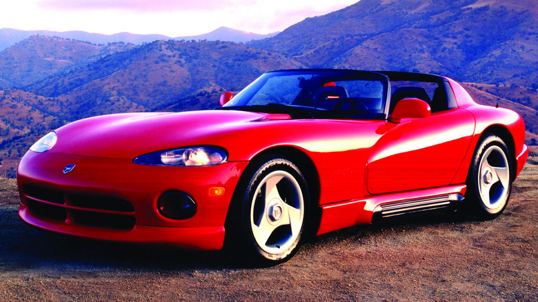 Original product image of a red 1992 Dodge Viper.