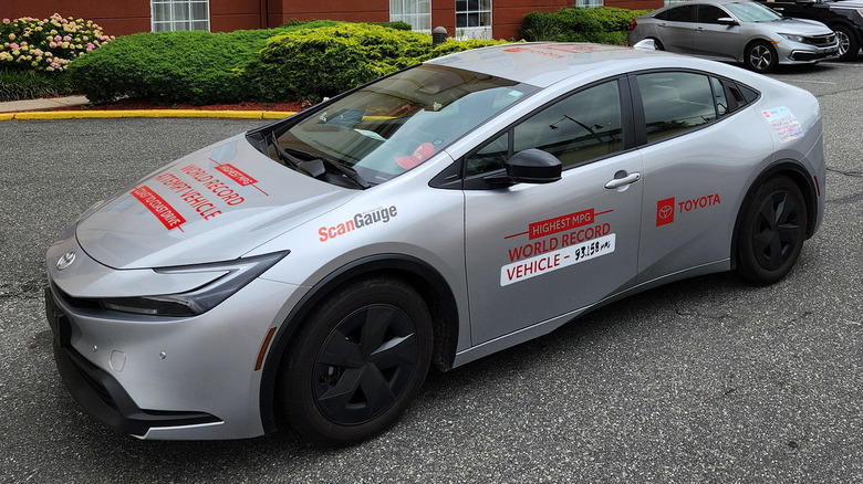 Image of the world-record breaking Toyota Prius for cross-country MPGs.