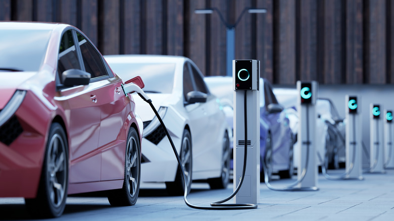 Electric vehicles use public chargers.