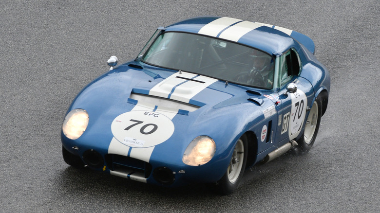 The Shelby Cobra Daytona Coupe 1964 in action during the Mugello Classic 2022 at the Mugello Circuit in Italy.
