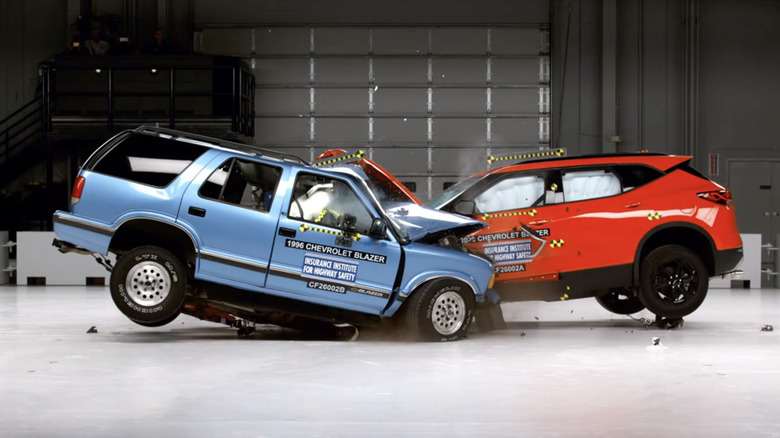1996 Chevrolet Blazer SUV, 2026 Chevrolet Blazer crossover IIHS crash test safety