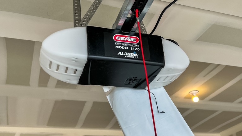 A garage door opener with integrated lights