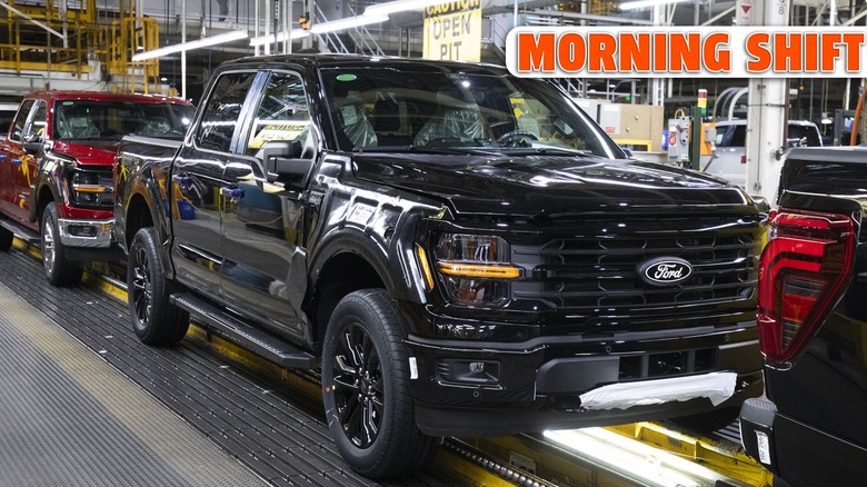 The new Ford F-150 truck is launched at a celebratory event at the Ford Dearborn Plant on April 11, 2024 in Dearborn, Michigan.