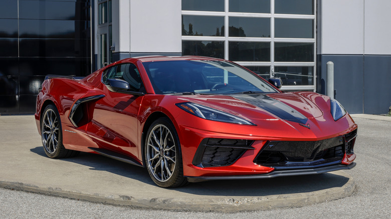 C8 Corvette at dealership.