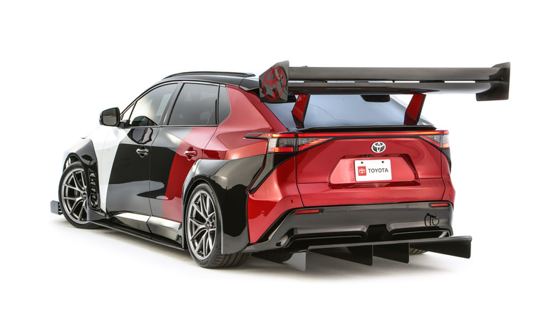 The Toyota bZ Time Attack concept from the rear three quarter