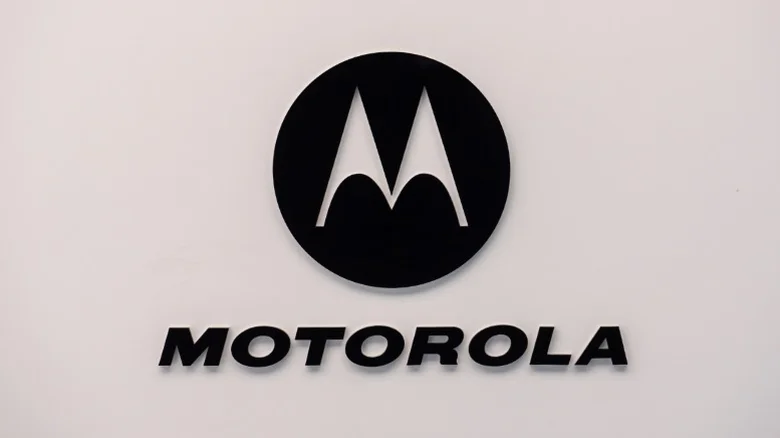 The Motorola symbol on a beige background