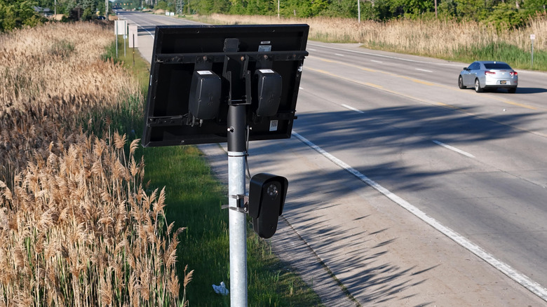 A Flock camera in a rural area