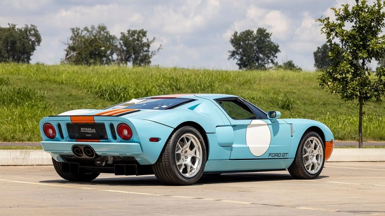 Rear 3/4 view of the 2006 Ford GT sold.