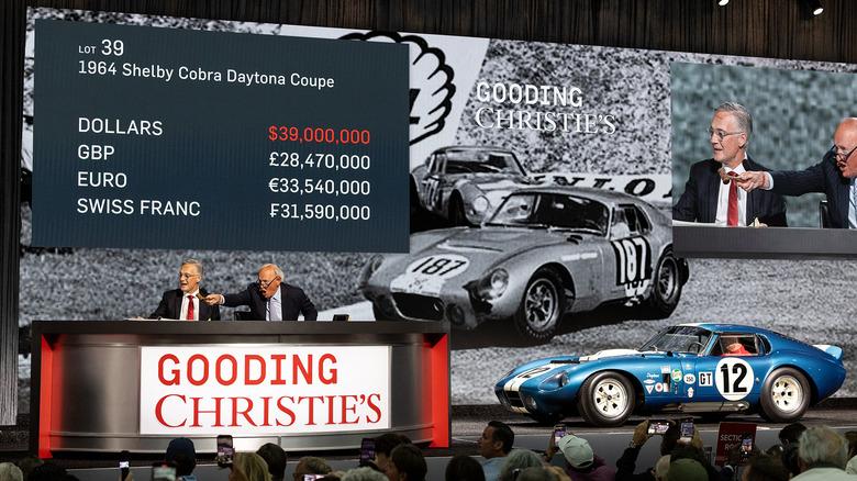 A front three-quarters of a 1965 Shelby Cobra Daytona Coupes