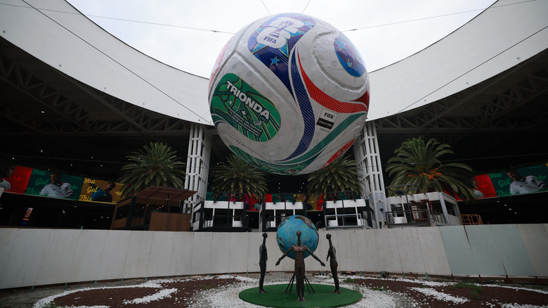 Soccer based art installation at the Mexico City International Airport