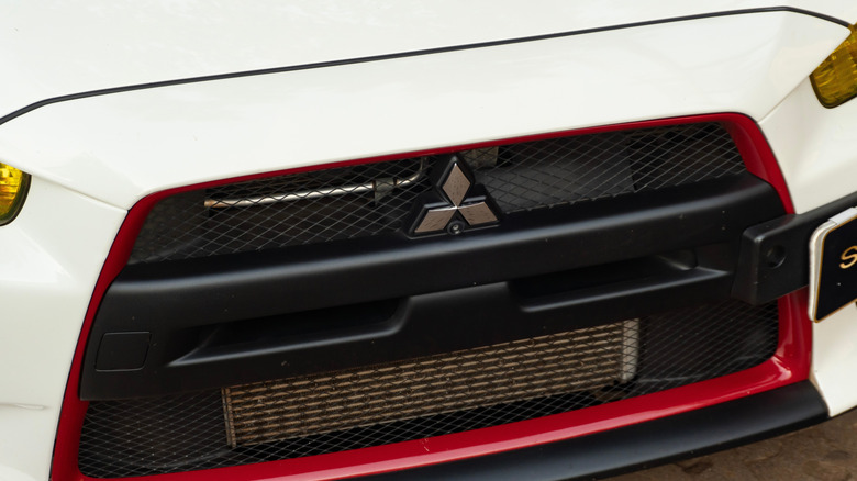 A Lancer Evolution X front grille with a turbo intercooler
