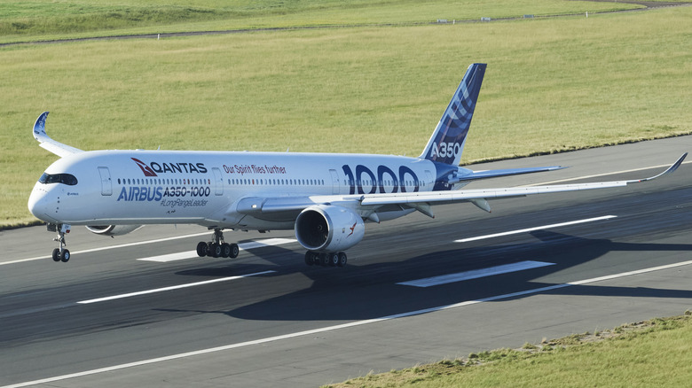 An A350-1000 taking off in Sydney, Australia