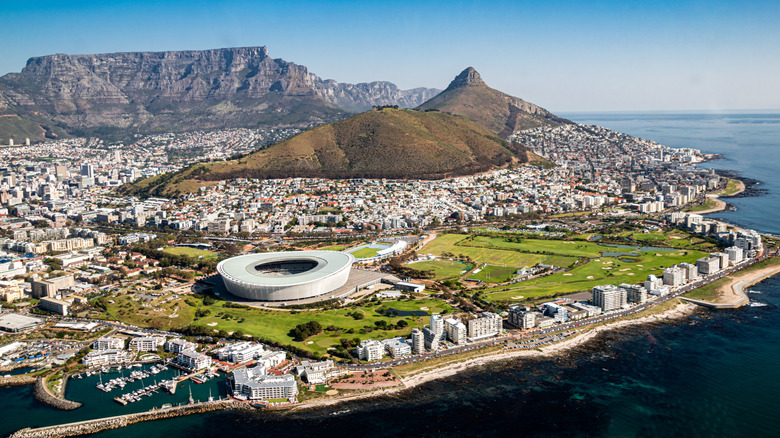 Aerial view of Cape Town South Africa