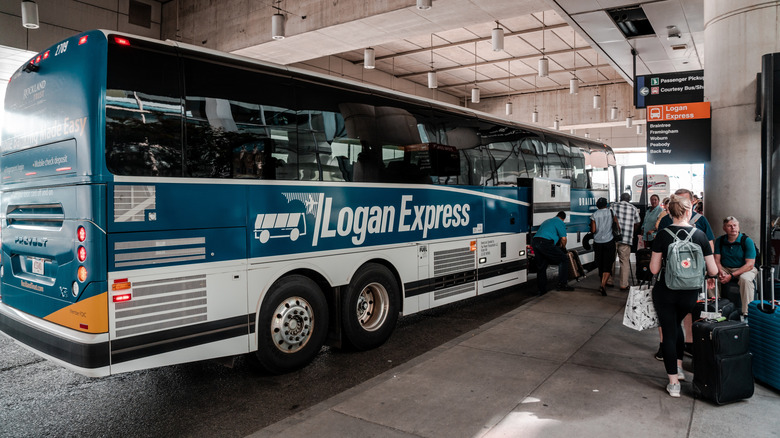Logan Express bus service at Logan International Airport in Boston.