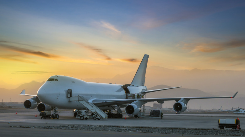 Cargo airplane without windows