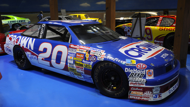ob Moroso's 1990 Crown Oldsmobile on display at the International Motorsports Hall of Fame.