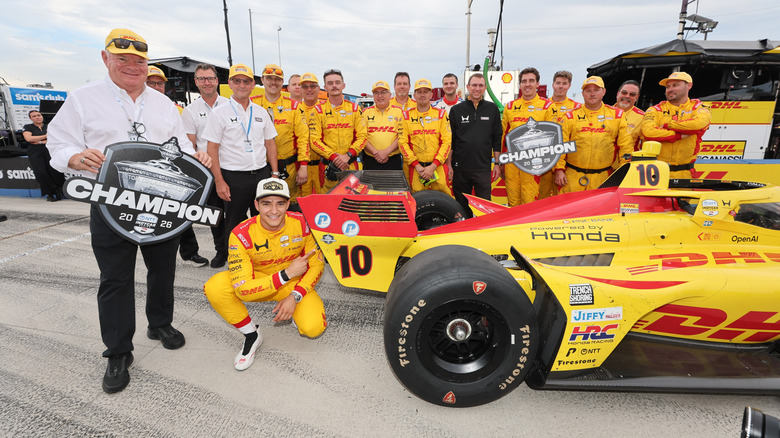 Alex Palou (right) and Chip Ganassi (left) - Snap-On Makers and Fixers 250 and Snap-on Milwaukee Mile 250 at the Milwaukee Mile
