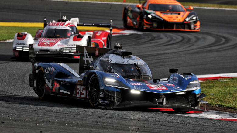 The #35 Alpine Endurance Team Alpine A424 of Paul-Loup Chatin, Ferdinand Habsburg, and Charles Milesi in action at the Six Hours of Fuji at the Fuji International Speedway on September 28, 2025 in Oyama, Japan.
